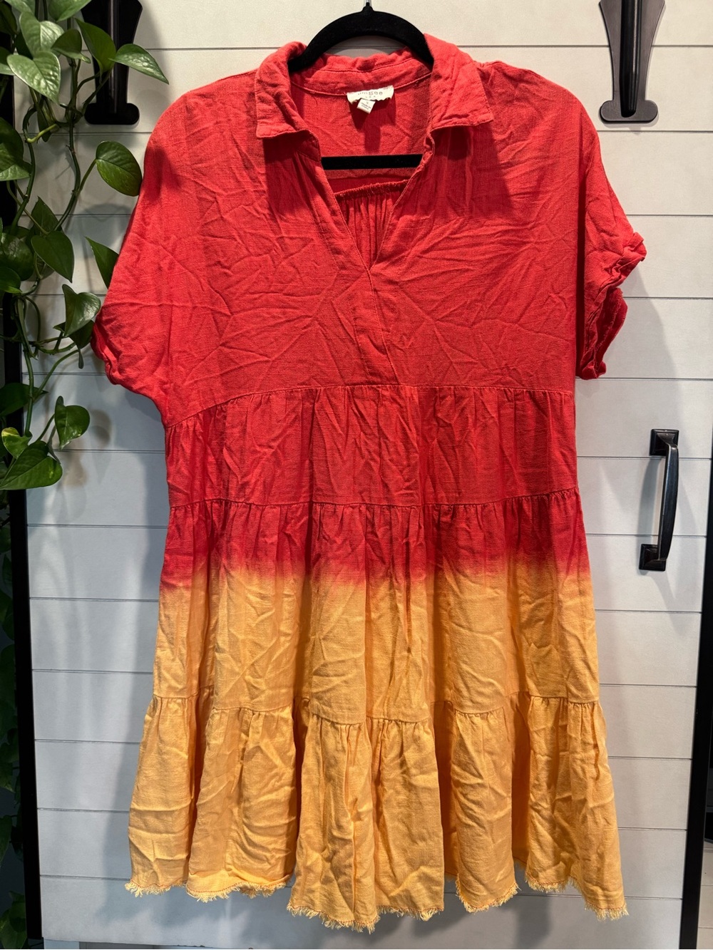 Umgee Red to Yellow Ombre Mini Dress